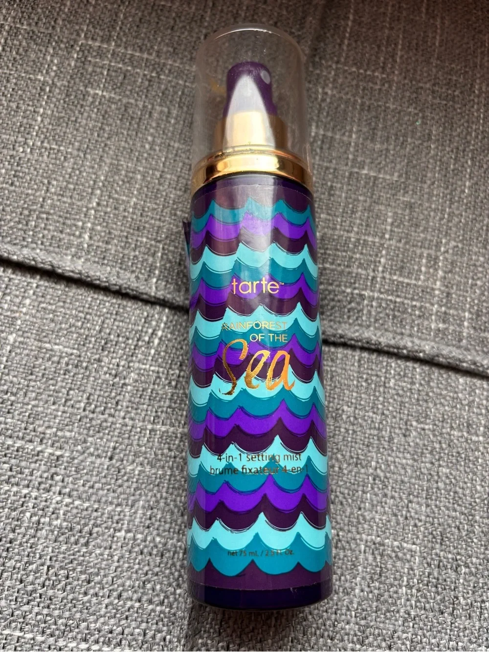 tarte Makeup Setting Mist — Purple & Teal with Gold Accents